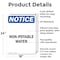 Signmission Non-Potable Water, 18 in W x Rectangle, Aluminum OS-2PACK-NS-A-1824-V-15101 - alternate 5
